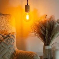 Xanlite - Suspension douille effet bois, culot E27, câble de 120cm, IP20 - SDVEW