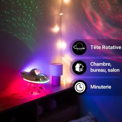 Xanlite - Veilleuse Vaisseau spatial LED Spacelite, 8 modes, enceinte Bluetooth intégrée, Synchronisation sonore - SPACELITE