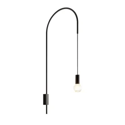 Zafferano - Applique Filo, orientable à 200, métal peint, ampoule E27 max 60W incluse, H 110cm - Noir