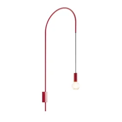 Zafferano - Applique Filo, orientable à 200, métal peint, ampoule E27 max 60W incluse, H 110cm - Rouge