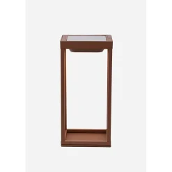 Zafferano - Lanterne solaire 2 LED 37,3 cm - Applique et lampe de table 2W avec batterie et capteur crépusculaire - Corten