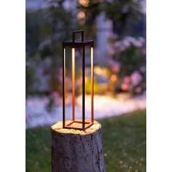 Zafferano - Lanterne solaire à 2 LED, 37,3 cm - Lampe murale et de table à piles 2W avec capteur crépusculaire - Vert sauge