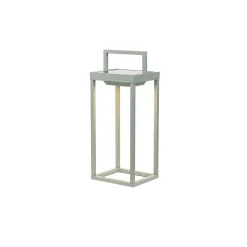 Zafferano - Lanterne solaire à 2 LED, 37,3 cm - Lampe murale et de table à piles 2W avec capteur crépusculaire - Vert sauge