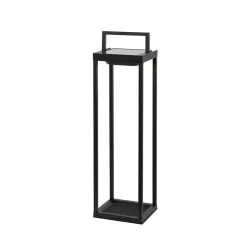 Zafferano - Lanterne solaire 2 LED, 56,4 cm - Lampe murale et de table 2W avec batterie et capteur crépusculaire - Noir