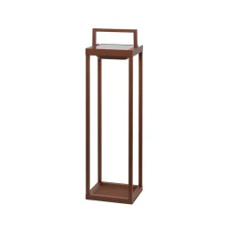 Zafferano - Lanterne solaire 2 LED 56,4 cm - Applique et lampe de table 2W avec batterie et capteur crépusculaire - Corten