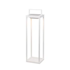 Zafferano - Lanterne solaire 2 LED, 56,4 cm - Lampe murale et de table 2W avec batterie et capteur crépusculaire - Blanc