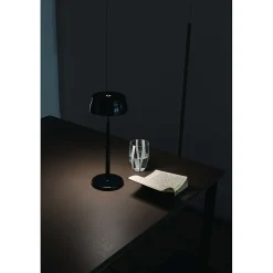 Zafferano SISTER LIGHT Wi-fi Lampe de table LED intelligente rechargeable et dimmable Noir Nacré