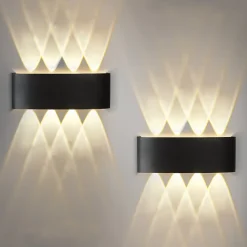 ZMH Applique Murale Extérieure LED Moderne Up Down Applique Murale Extérieure Chambre à Coucher Couloir