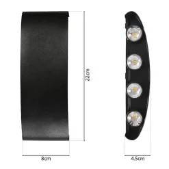 ZMH Applique Murale Extérieure LED Moderne Up Down Applique Murale Extérieure Chambre à Coucher Couloir