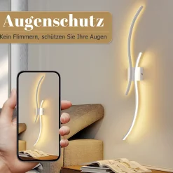 ZMH Applique Murale LED - Noir 14w 100cm 3000k Blanc Chaud pour Couloir Salon Chambre