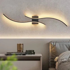 ZMH Applique Murale LED - Noir 14w 100cm 3000k Blanc Chaud pour Couloir Salon Chambre