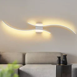 ZMH Applique Murale LED Vague 14w 100cm3000k Blanc Chaud Moderne Pour Couloir