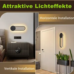 ZMH Applique Murale LED Moderne - 12w, 41cm, 3000k Blanc Chaud, Doré Minimaliste