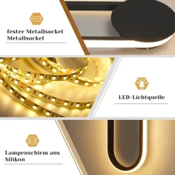 ZMH Applique Murale LED Moderne - 12w, 41cm, 3000k Blanc Chaud, Doré Minimaliste