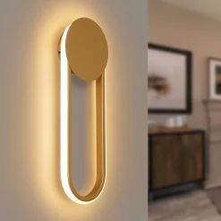 ZMH Applique Murale LED Moderne - 12w, 41cm, 3000k Blanc Chaud, Doré Minimaliste