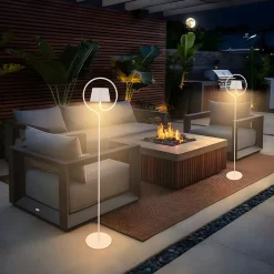 ZMH Lampadaire 120cm Blanc Tactile à Intensité LED Verre Pour Chambre