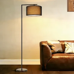 ZMH Lampadaire Pour Salon Design E27 Moderne En Tissu Lampe De Lecture Avec Interrupteur Au Pied