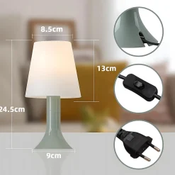 ZMH Lampe à Poser Avec Câble - E14 Lampe De Table Lot De 2 Petite Lampe De Salon Table De Chevet