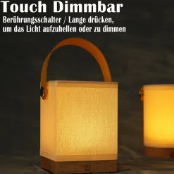 ZMH Lampe à Poser De Bureau LED - Lampe De Chevet Touch LED Dimmable Wireless