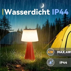 ZMH Lampe à Poser De Table LED Sans Fil à Batterie Solaire - Chevet Tactile Moderne à Intensité Variable