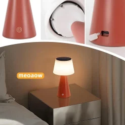 ZMH Lampe à Poser De Table LED Sans Fil à Batterie Solaire - Chevet Tactile Moderne à Intensité Variable