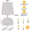 ZMH Lampe à Poser De Table Tissu Beige Avec Câble - Lampe De Chevet Chambre Lit Moderne
