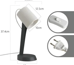 ZMH Lampe à Poser De Table De Style Campagnard Moderne Avec Câble De Salon Avec Interrupteur à Bascule