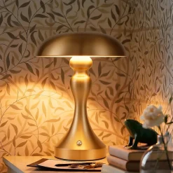 ZMH Lampe à Poser De Table Sans Fil - Lampe Tactile En Bronze Doré Avec Batterie Rechargeable USB