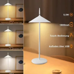ZMH Lampe à Poser De Table LED Intensité Variable Table D'extérieur Moderne Pour Jardin