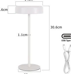 ZMH Lampe à Poser De Table LED Sans Fil à Batterie Solaire Chevet Rechargeable Tactile