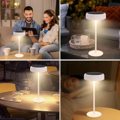 ZMH Lampe à Poser De Table LED Sans Fil à Batterie Solaire Chevet Rechargeable Tactile