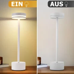ZMH Lampe à Poser LED De Table Et Chevet - Sans Fil Tactile Intensité Variable H.32 Cm- Blanche