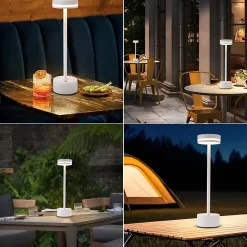 ZMH Lampe à Poser LED De Table Et Chevet - Sans Fil Tactile Intensité Variable H.32 Cm- Blanche