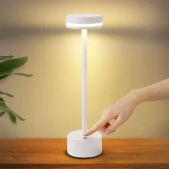 ZMH Lampe à Poser LED De Table Et Chevet - Sans Fil Tactile Intensité Variable H.32 Cm- Blanche