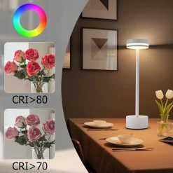 ZMH Lampe à Poser LED De Table Et Chevet - Sans Fil Tactile Intensité Variable H.32 Cm- Blanche