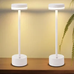 ZMH Lampe à Poser LED De Table - Sans Fil Tactile Intensité Variable H.32 Cm- Blanche- Lot De 2