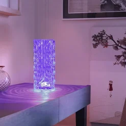 ZMH Lampe à Poser LED De Bureau Cristal - Lampe De Chevet Touch Dimmable Rose 16 Couleurs