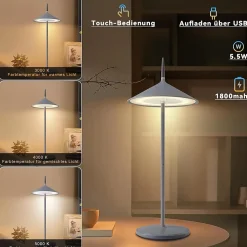ZMH Lampe à Poser LED Intensité Variable - Table D'extérieur Moderne Pour Jardin