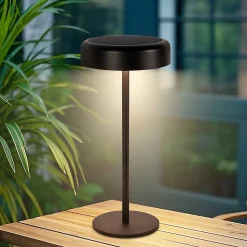 ZMH Lampe à poser LED tactile noire avec variateur, batterie 3600 mAh et charge USB