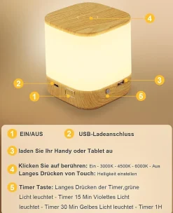 ZMH Lampe à Poser LED Tactile à Intensité Variable