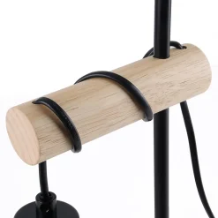 ZMH Lampe à Poser Noir En Bois Vintage E27 Lampe De Chevet Chambre à Coucher Lampe De Table