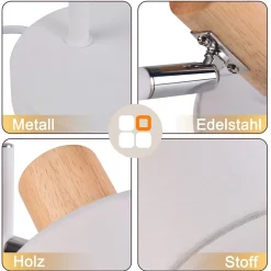 ZMH Lampe De Bureau Blanc Vintage E14 abat-jour En Tissu 35cm Avec Interrupteur