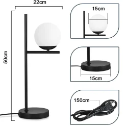 ZMH Lampe De Bureau E27 Noir Modern Design Vintage