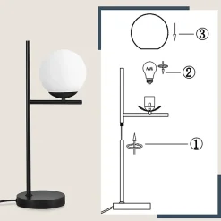 ZMH Lampe De Bureau E27 Noir Modern Design Vintage