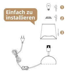 ZMH Lampe De Bureau LED Moderne - Noir/blanc - Anneau Rotatif - Design Whonzimmer