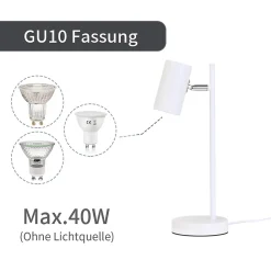 ZMH Lampe De Bureau LED Gu10 Métal, Pour Bureau Ou Salon
