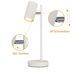 ZMH Lampe De Bureau LED Gu10 Métal, Pour Bureau Ou Salon
