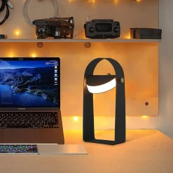 ZMH Lampe De Bureau LED Variable Portable Noir Blanc Chaud 3000 K