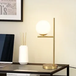 ZMH Lampe De Bureau Moderne Métal Blanc Verre E27