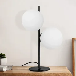 ZMH Lampe De Bureau Noir Vintage 2 Feux Design Moderne Verre E27